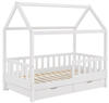 Kinderbett Marli 90 x 200 cm mit Bettkasten 2-teilig, Rausfallschutz, Lattenrost &