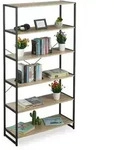Standregal Industrial, Hohes B&uuml;cherregal, Offenes Design Mit 6 F&auml;chern, Hbt