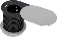 Einbausteckdosenleiste 1-fach 1,5m Mit Usb, H05vv-f3 G1,5 Mm, Stahl...