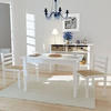 Esszimmerstühle 2 Stk. Küchenstuhl Weiß Gummibaum Massivholz und Samt vidaXL