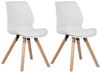 2er Set Stuhl Luna Wei&szlig; Kunststoff