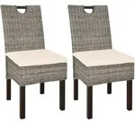 Esszimmerstuhl 2 Stk. Kubu-rattan Mangoholz - Vidaxl