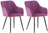 2er Set Esszimmerstuhl Shila Lila Samt