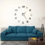 3d-wanduhr Modernes Design 100 Cm Xxl Silbern Vidaxl