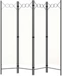 4-tlg. Raumteiler Wei&szlig; 160x180 Cm Vidaxl