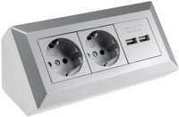 Chilitec - Steckdosenblock Ecksteckdose 2-fach, Usb-a 3,1a