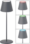 Outdoor Akku Tischlampe Cosenza Grau Ohne Kabel Mit Rgb, H&ouml;he 38cm