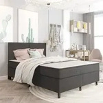 Boxspring-bettgestell Grau Stoff 160x200 Cm Vidaxl