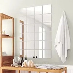 24-tlg. Spiegelfliesen-set Quadratisch Glas Vidaxl