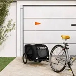 Vidaxl Pet Bike Trailer Black Oxford Fabric And Iron