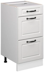K&uuml;chenunterschrank R-line, Wei&szlig; Landhaus, 40 Cm Mit Schubladen, Ohne Arbeitsplatte