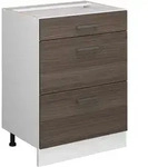 K&uuml;chenunterschrank R-line, Grau, 60 Cm Mit Schubladen, Ohne Arbeitsplatte Vicco