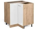 Vicco - Eckunterschrank R-line, Wei&szlig; Hochglanz, 75.6 Cm Ohne Arbeitsplatte