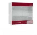 Vicco - K&uuml;chenglasschrank Fame-line, Bordeaux Hochglanz, 80 Cm