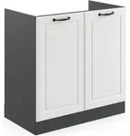 Sp&uuml;lenunterschrank R-line, Wei&szlig; Landhaus, 80 Cm Ohne Arbeitsplatte Vicco