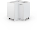 Vicco - Eckunterschrank Fame-line, Wei&szlig; Hochglanz, 80.5 Cm Ohne Arbeitsplatte