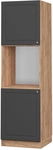 Vicco - Herdumbauschrank Fame-line, Anthrazit-gold, 60 Cm Offen