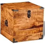 Truhe W&uuml;rfelform Raues Mangoholz Vidaxl