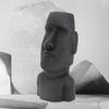 Moai Rapa Nui Kopf Figur, 53,5 cm, Anthrazit, aus Steinguss Kunstharz,...