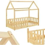 Juskys - Kinderbett Marli 80 X 160 Cm Mit Rausfallschutz, Lattenrost Und Dach -