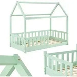 Juskys - Kinderbett Marli 80 X 160 Cm Mit Rausfallschutz, Lattenrost Und Dach -