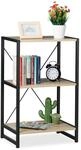 Relaxdays - Standregal, Regal Industrial, Niedriges B&uuml;cherregal Mit 3 F&auml;chern,