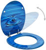 Toilettensitz mit Deckel mdf Blau Wassertropfen-Design vidaXL579447