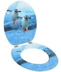Toilettensitz Mit Deckel Mdf Pinguin-design Vidaxl