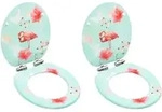 Vidaxl Toilettensitze Soft-close-deckel 2 Stk. Mdf Flamingo-design