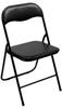 Gepolsterter Klappstuhl schwarz, faltbarer Stuhl, Campingstuhl, Terrassenmöbel