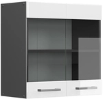 Vicco - K&uuml;chenglasschrank R-line, Wei&szlig; Hochglanz, 60 Cm