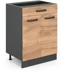 K&uuml;chenunterschrank R-line, Goldkraft Eiche, 60 Cm Mit Schublade, Ohne Arbeitsplatte