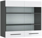 Vicco - K&uuml;chenglasschrank Fame-line, Wei&szlig; Hochglanz, 80 Cm