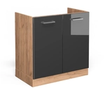 Vicco - Sp&uuml;lenunterschrank R-line, Anthrazit Hochglanz, 80 Cm Ohne Arbeitsplatte