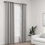 Verdunkelungsvorh&auml;nge &Ouml;sen Leinenoptik 2 Stk. Grau 140x245 Cm Vidaxl