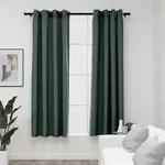 Verdunkelungsvorh&auml;nge &Ouml;sen Leinenoptik 2 Stk. Gr&uuml;n 140x175 Cm Vidaxl