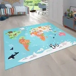 Paco Home - Kinder-teppich F&uuml;r Kinderzimmer, Spiel-teppich, Weltkarte Mit...