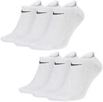 6 Paar Nike Sneaker Socken No Show F&uuml;&szlig;linge schwarz / wei&szlig; / Mehrfarbig