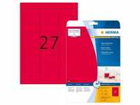 HERMA 5045, HERMA Etiketten A4 neon-rot 63,5x29,6 mm Papier matt 540 St. (5045)