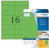 HERMA 4554, HERMA Etiketten A4 grün 105x37mm Papier matt ablösbar 320St. (4554)