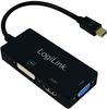 Logilink CV0110, LogiLink 4K Mini DisplayPort 1.2 zu DVI/HDMI/VGA Adapter (CV0110)