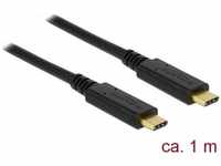 Delock 83661, DELOCK Kabel USB 3.1 Gen2 C > C E-Marker 3A 1.0m schwarz (83661)