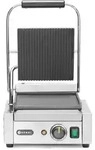 HENDI Kontaktgrill - Einzelversion, oben gerillt, unten glatt, 230V/1800W, 310x4...