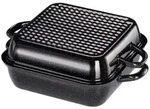Riess Bratpfanne mit Deckel 26x26cm Schwarz Emaille