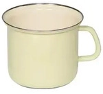 Riess Topf mit Chromrand &Oslash;16cm 2L Pastell Gelb Emaille