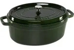 Staub Cocotte, 33 cm | Basilikum-Gr&uuml;n | oval | Gusseisen
