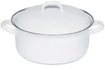 Riess Kasserolle mit Deckel &Oslash;16cm 1,1L Weiss Emaille