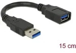 Delock Verl&auml;ngerungskabel USB 3.0 A-A 15 cm Stecker / Buchse