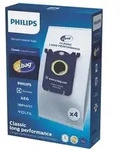 Philips FC8021/03 s-bag&reg; Classic Long Performance Staubbeutel, Inhalt: 4 Beutel