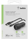 Belkin BOOST CHARGE Dual Charger - Auto-Netzteil - 24 Watt - 4.8 A - 2 Ausgabean...